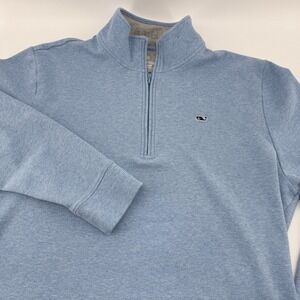 Vineyard Vines Performance Mens XL Blue Quarter Zip Pullover Sweater Whale Logo